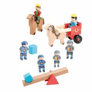Roi reine et chevaliers - 13 pièces en bois – JEUJURA
