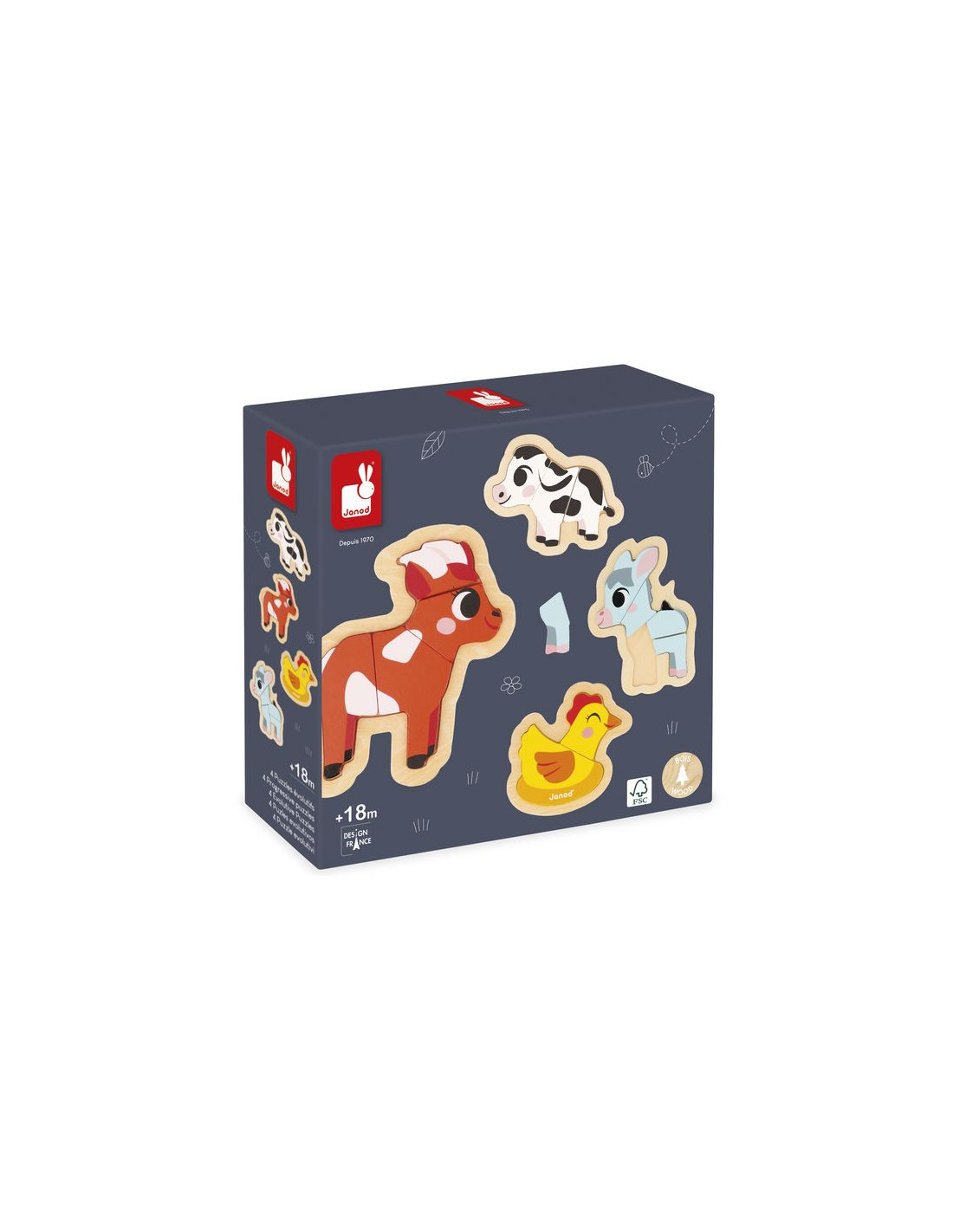 4 PUZZLES EVOLUTIFS - FERME - Janod