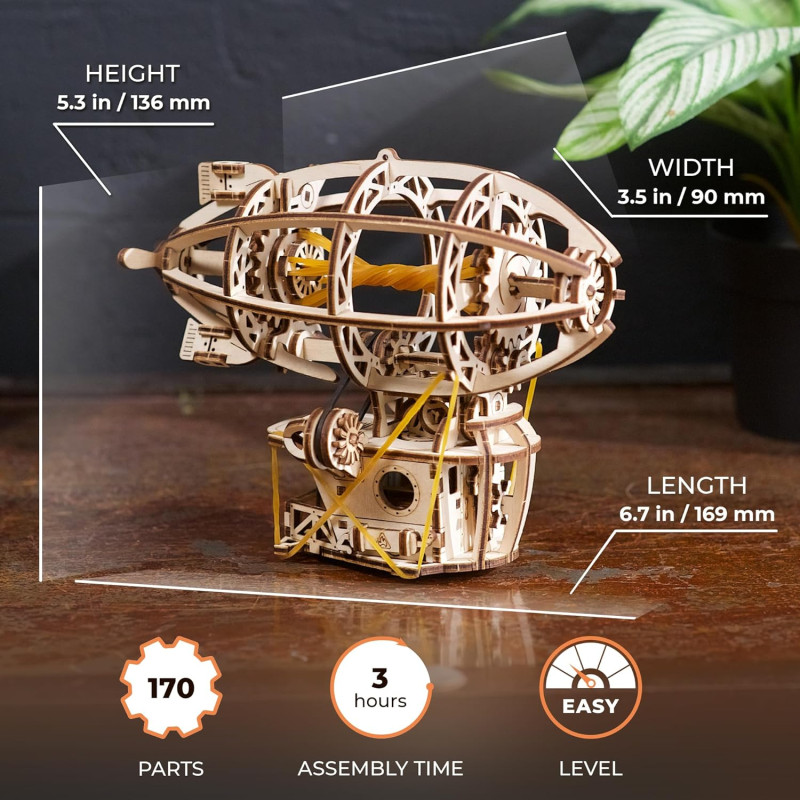 Dirigeable Steampunk - Puzzle 3D en bois - UGEARS