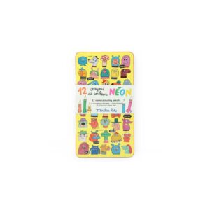 12 crayons de couleur néon - Les Schmouks - Moulin Roty