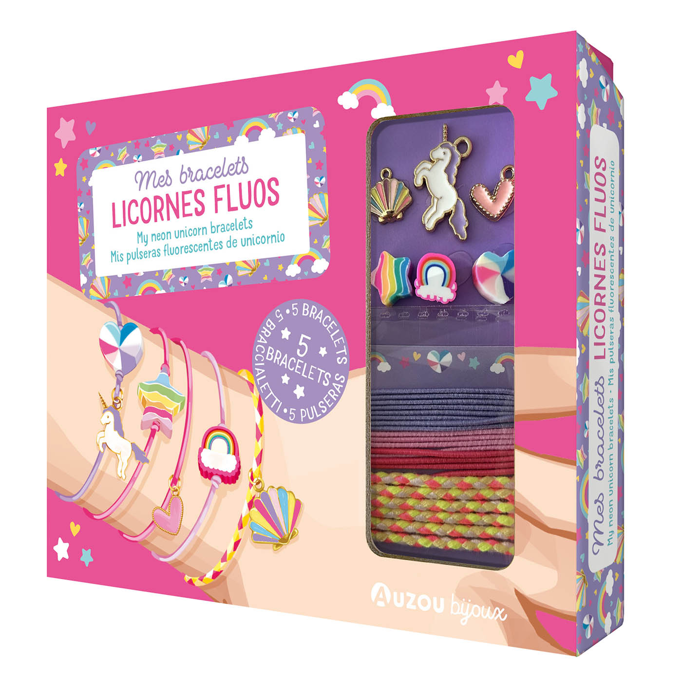 Mes bracelets licornes fluos - Auzou