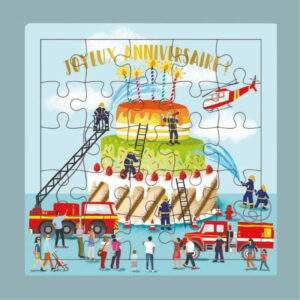 CARTE PUZZLE POMPIERS