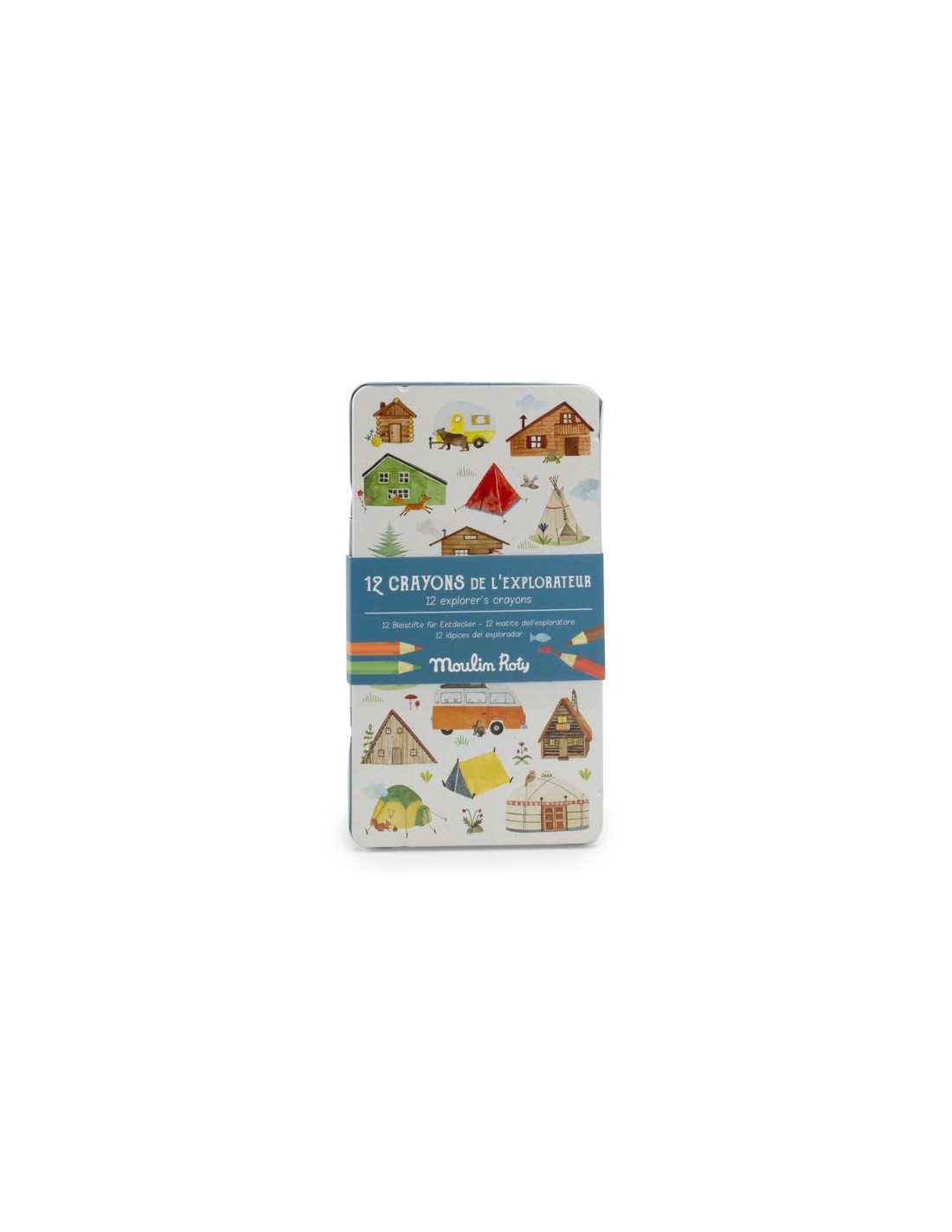 12 crayons de couleurs - Le jardin du moulin - Moulin Roty