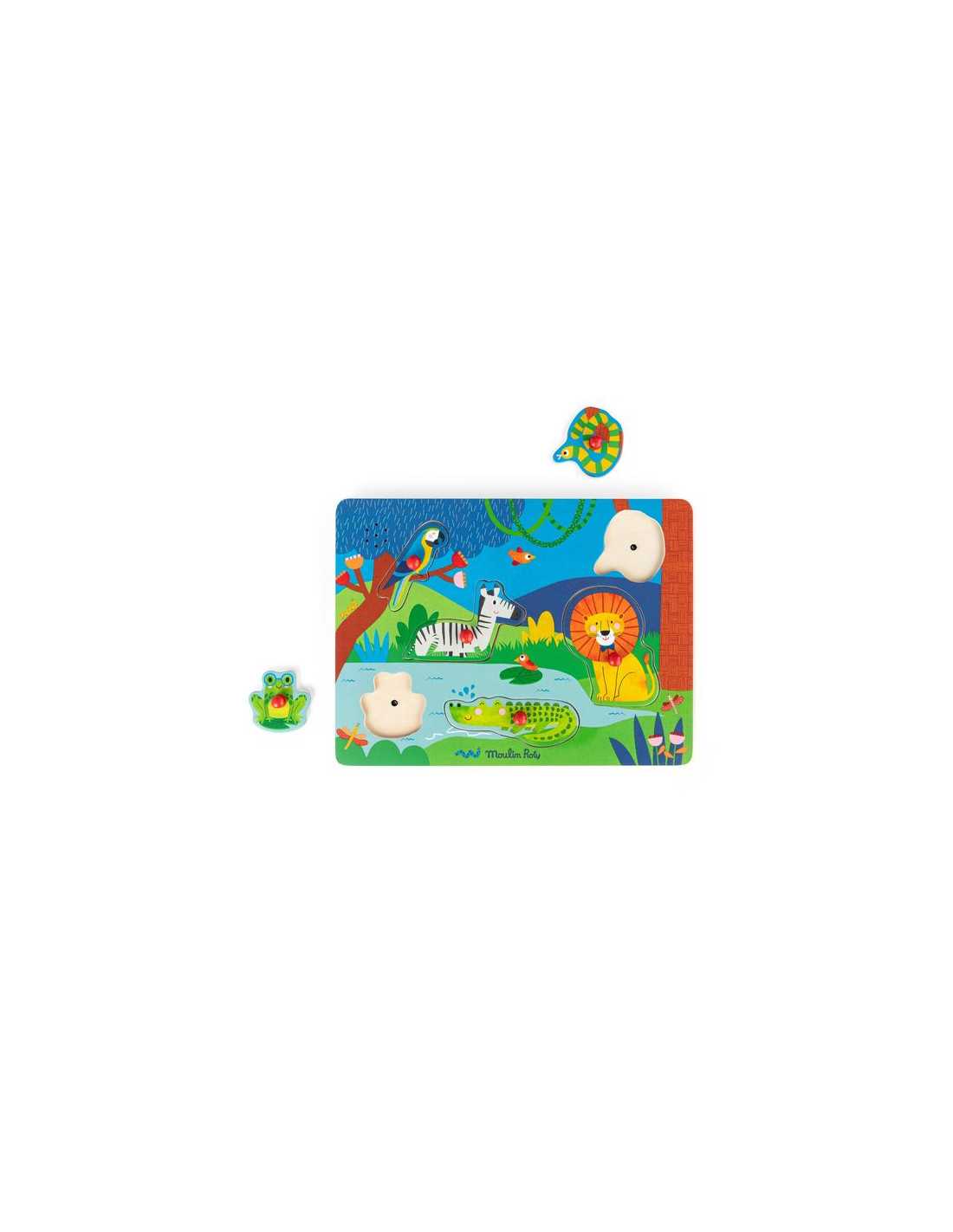 Puzzle sonore animaux en bois - Les Toupitis - Moulin Roty
