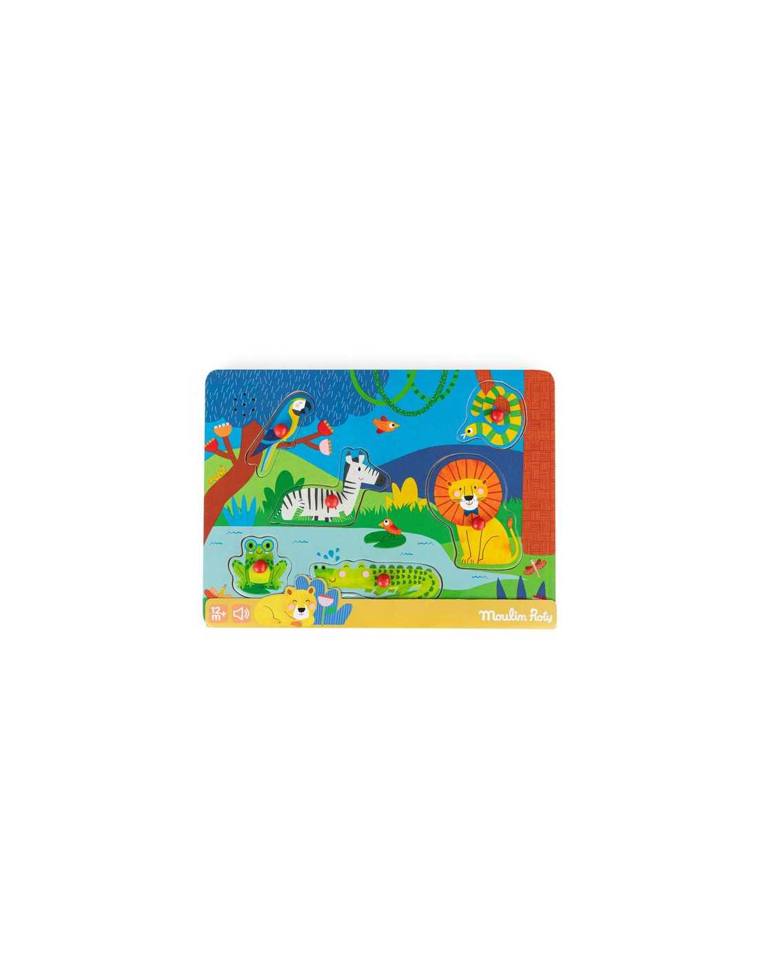 Puzzle sonore animaux en bois - Les Toupitis - Moulin Roty
