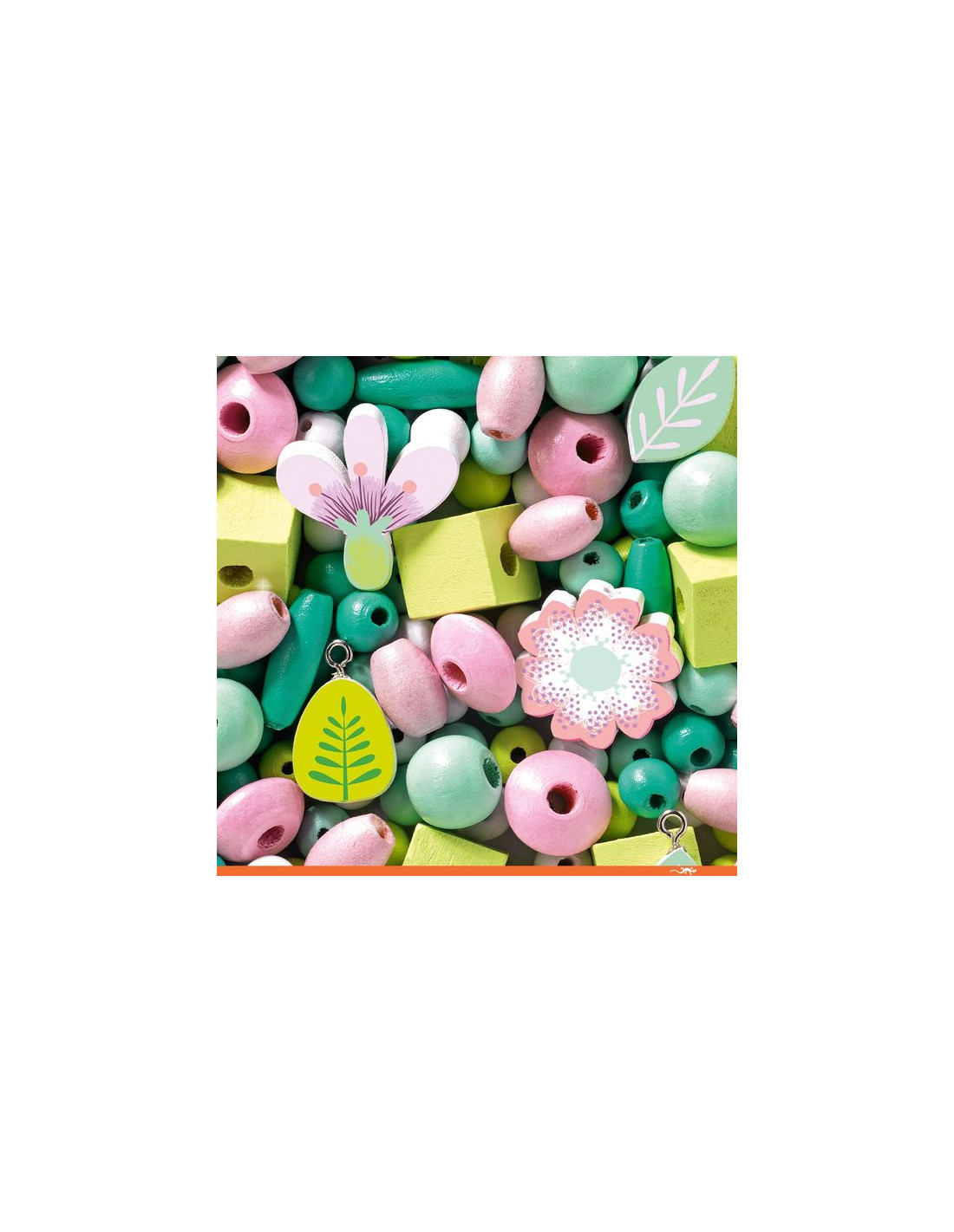 Perles bois feuilles et fleurs - Djeco
