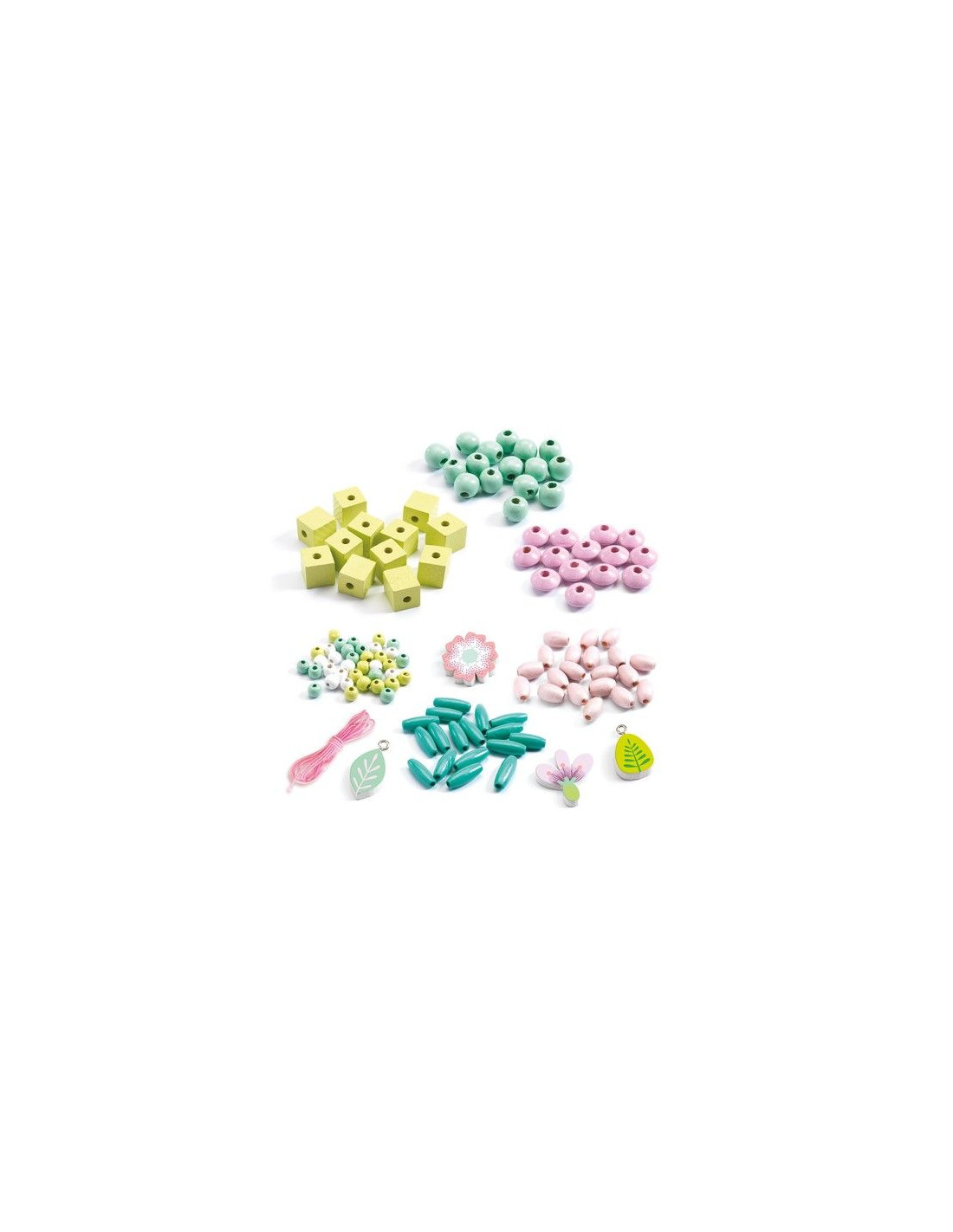 Perles bois feuilles et fleurs - Djeco