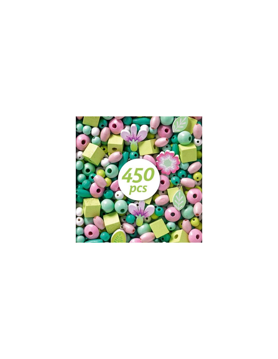 Perles bois feuilles et fleurs - Djeco