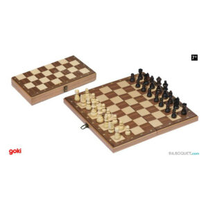 Jeu d'échecs dans une boite en bois - goki