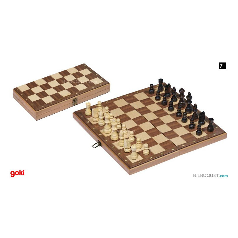 Jeu d'échecs dans une boite en bois - goki