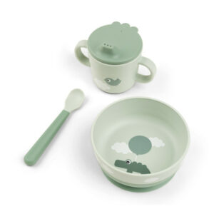 foodie coffret premier repas ventouse - happy clouds - vert - Done by Deer