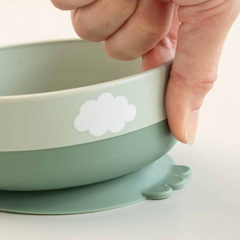 foodie coffret premier repas ventouse - happy clouds - vert - Done by Deer