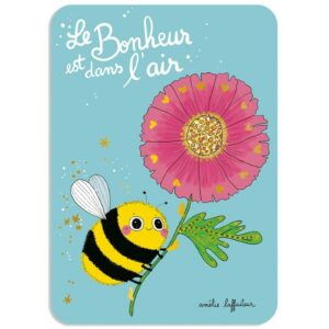 CARTE POSTALE LE BONHEUR EST DANS L'AIR + ENVELOPPE