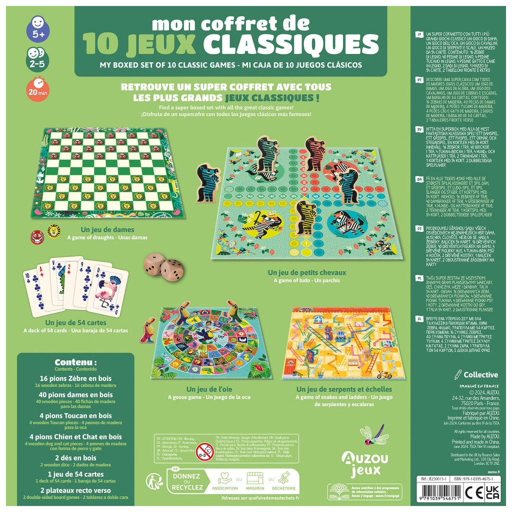 Mon coffret de 10 jeux classiques - Auzou