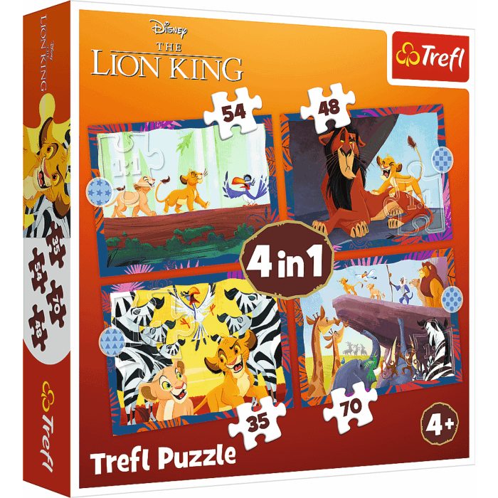 PUZZLE - 4 EN 1 (35-48-54-70P) LE ROI LION - TREFL