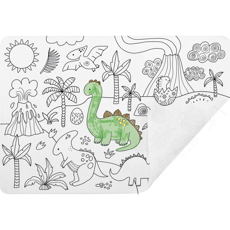 SILICONE : SET DE TABLE À COLORIER - THÈME DINO - Ulysse