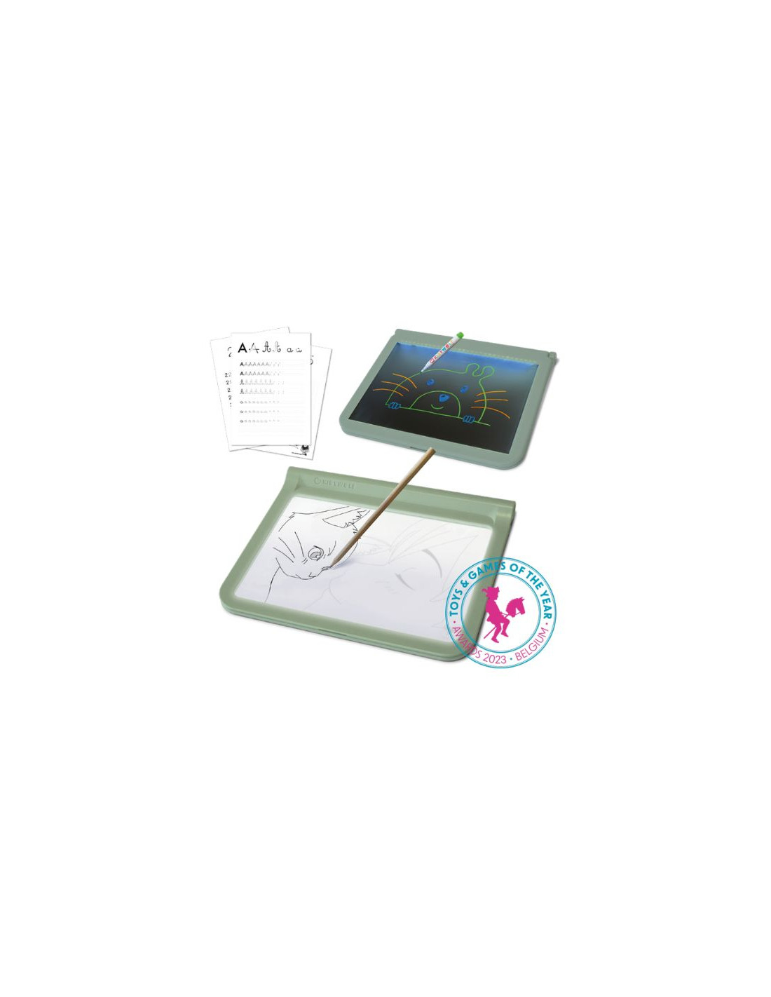 KIDYDRAW-PRO Tablette lumineuse nomade verte - Kidywolf