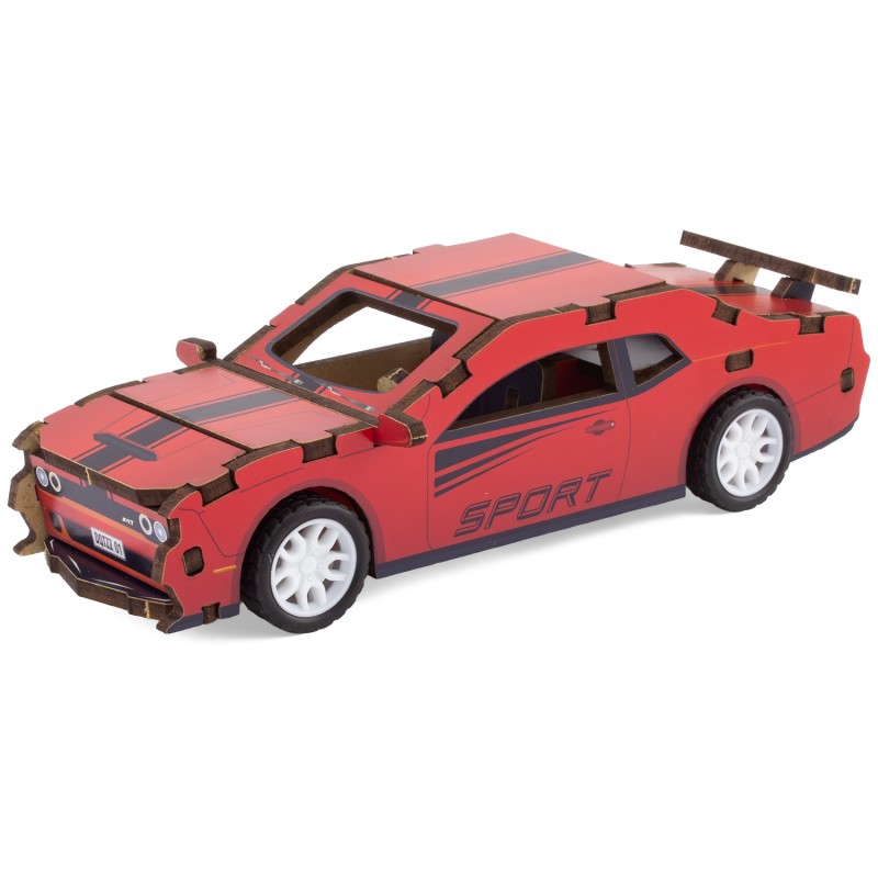 MAQUETTE EN BOIS : COUPÉ ROUGE (RÉTRO FRICTION) - Ulysse