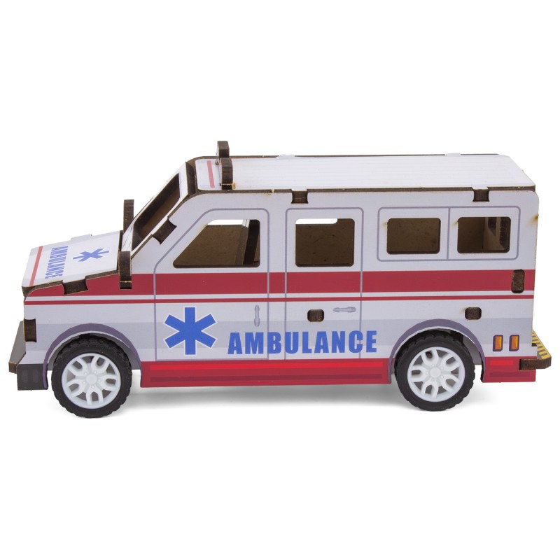 MAQUETTE EN BOIS : AMBULANCE (RÉTRO FRICTION) - Ulysse