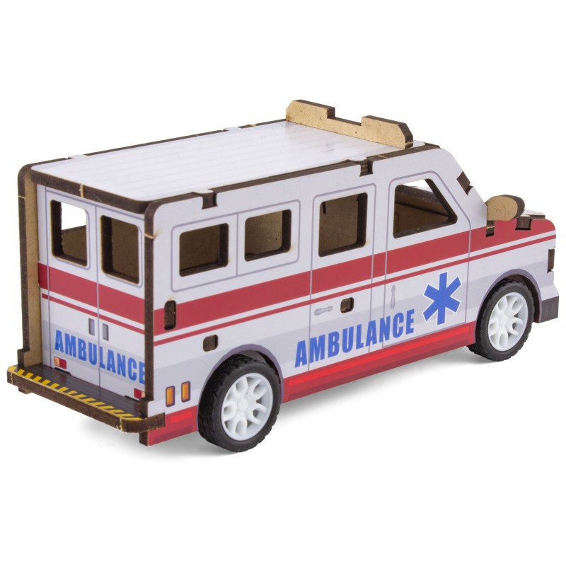 MAQUETTE EN BOIS : AMBULANCE (RÉTRO FRICTION) - Ulysse
