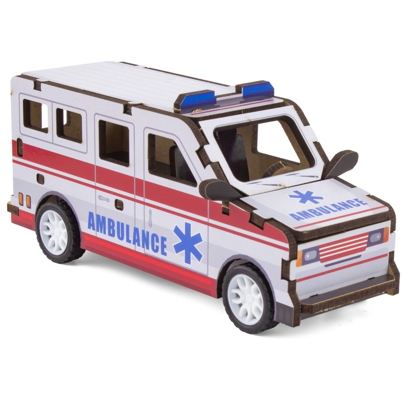 MAQUETTE EN BOIS : AMBULANCE (RÉTRO FRICTION) - Ulysse