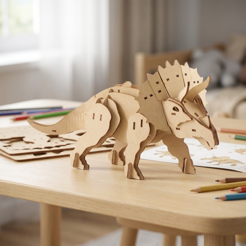 MAQUETTE EN BOIS : TRICÉRATOPS - Ulysse