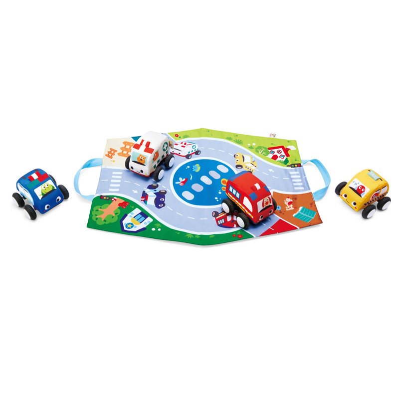 Voitures à rétrofriction et circuit lavables - Hape