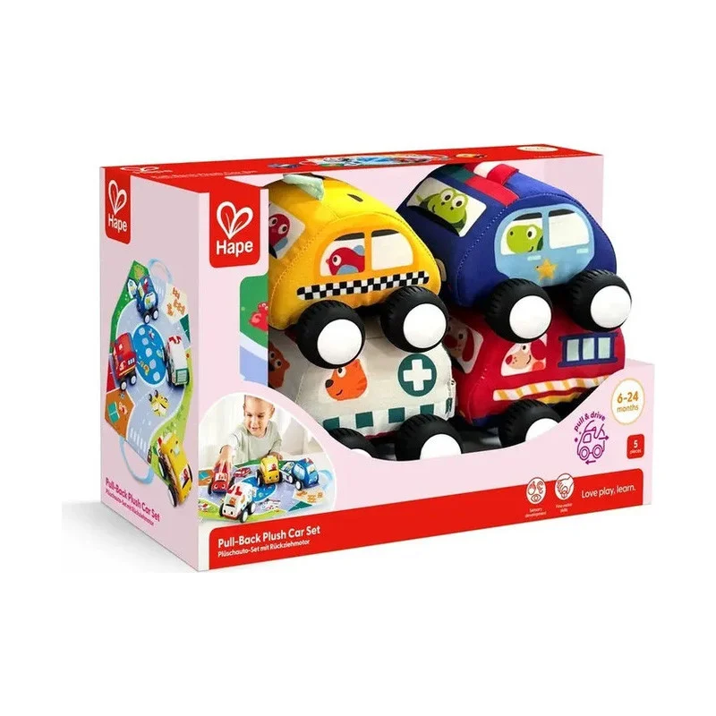 Voitures à rétrofriction et circuit lavables - Hape