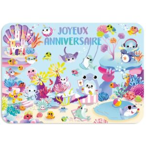CARTE POSTALE JOYEUX ANNIVERSAIRE + ENVELOPPE