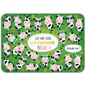 CARTE POSTALE LA VIE EST VACHEMENT BELLE + ENVELOPPE