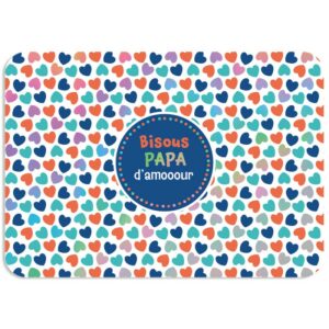 CARTE POSTALE BISOUS PAPA D'AMOUR + ENVELOPPE