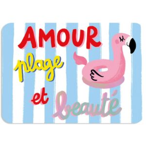 CARTE POSTALE AMOUR PLAGE ET BEAUTE + ENVELOPPE