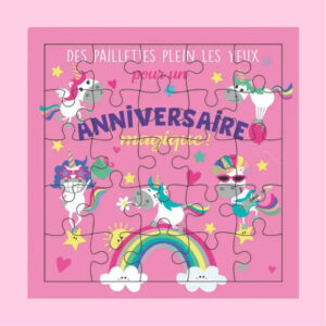 CARTE PUZZLE JOYEUX ANNIVERSAIRE LICORNE