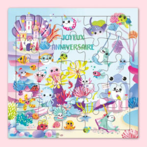 CARTE PUZZLE JOYEUX ANNIVERSAIRE KAWAI
