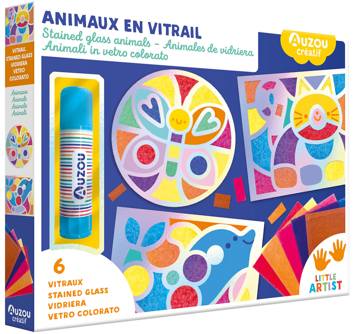 Mon coffret d'artiste - Animaux en vitrail - Auzou