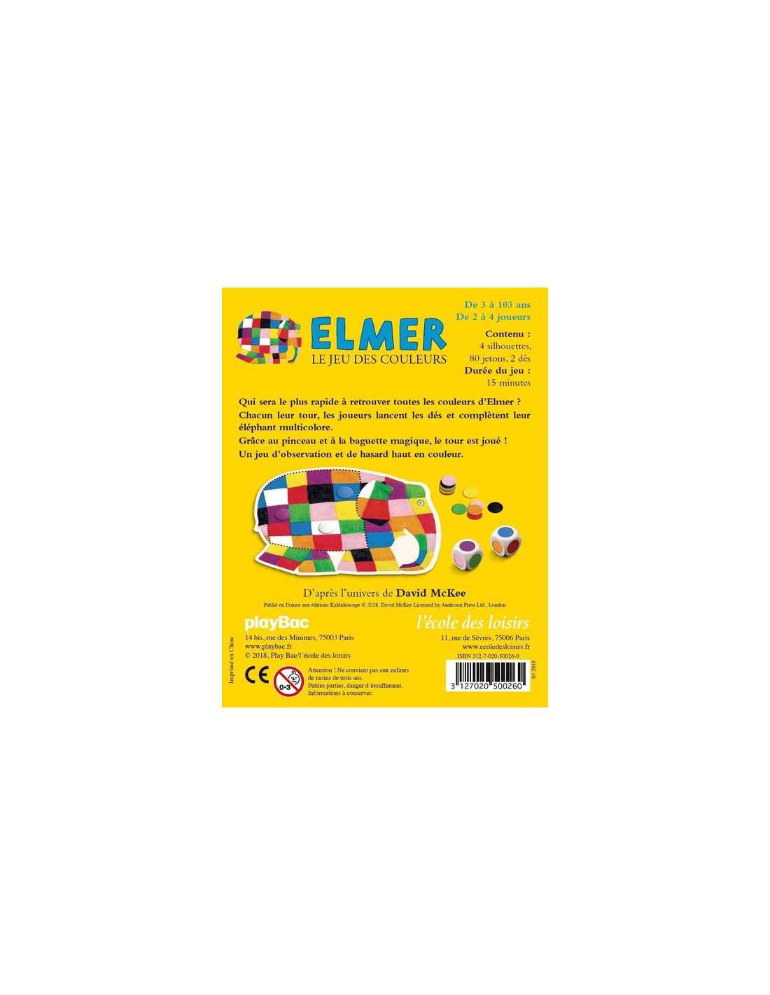 Elmer, le jeu des couleurs - Ecole des loisirs - Moulin Roty
