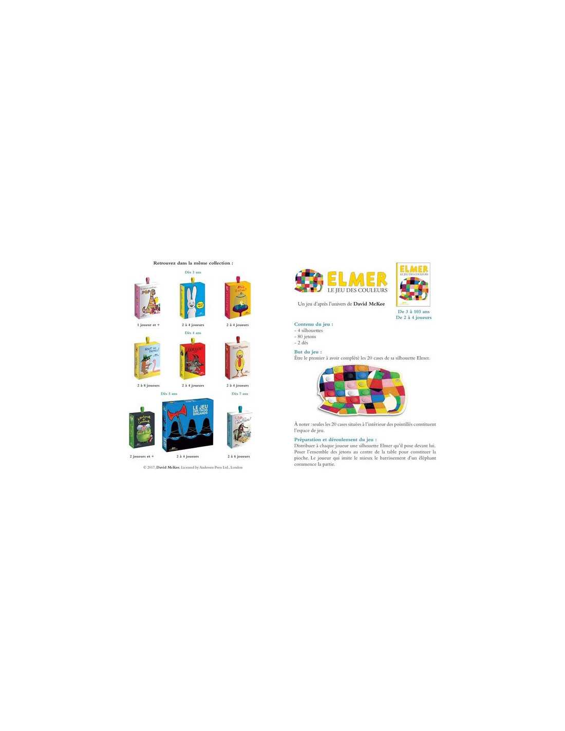 Elmer, le jeu des couleurs - Ecole des loisirs - Moulin Roty