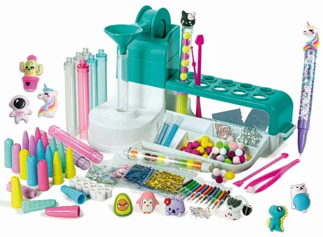 Atelier-des-stylo-créatif-paillette-6-ans-et-plus-crayon-couleur-personnage-kawai-mignon-clementoni-jeux-reves-et-jouets