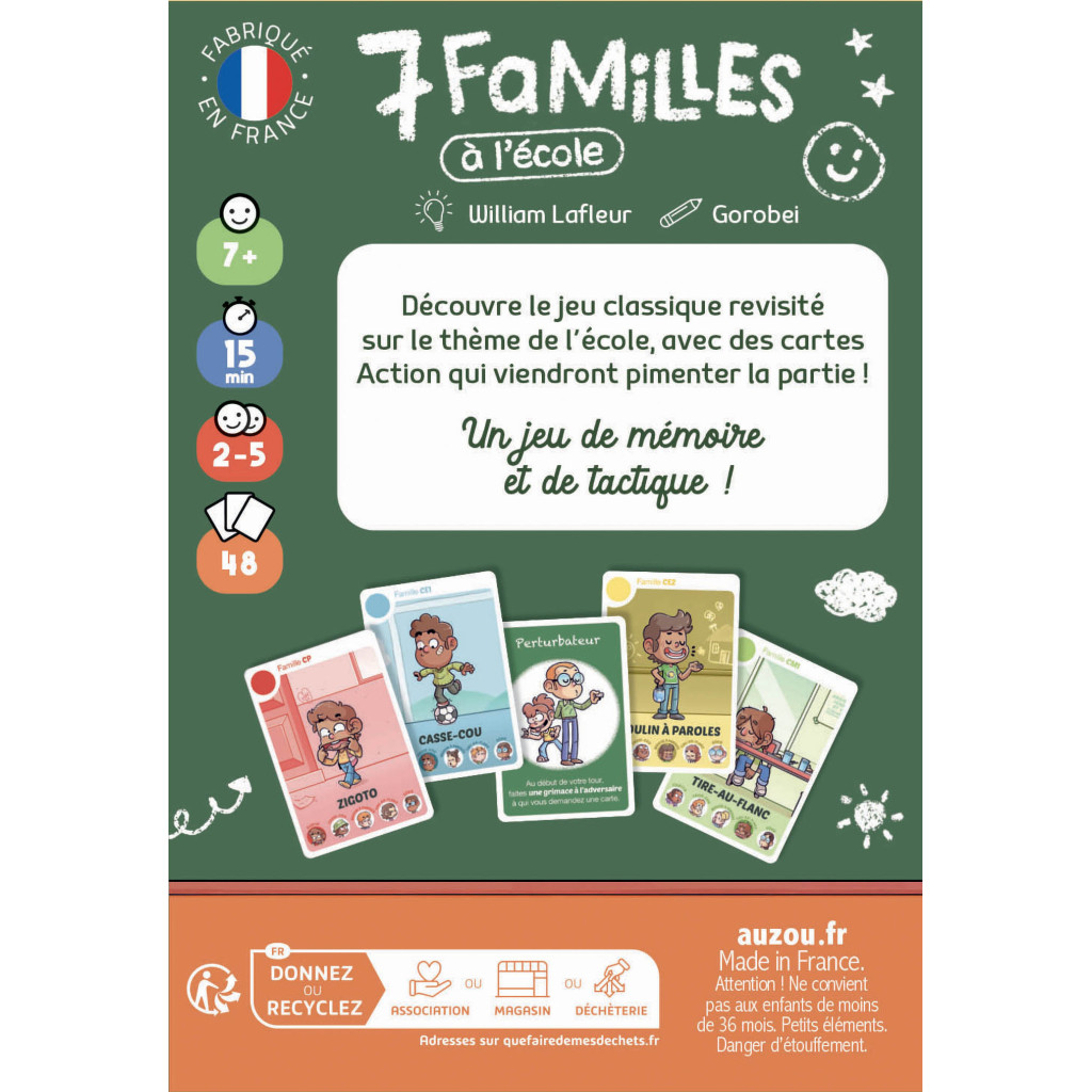Jeu de 7 familles à l'école - Auzou
