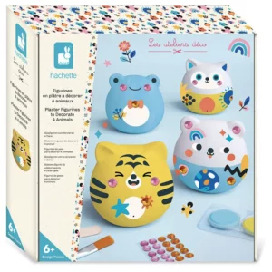 4 FIGURINES PLATRE A DECORER - ANIMAUX - Janod
