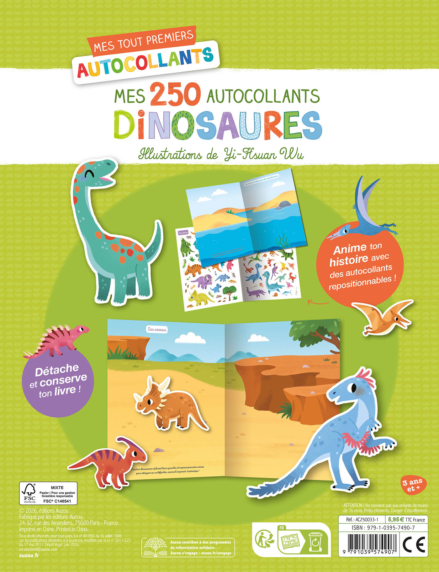 MES TOUT PREMIERS AUTOCOLLANTS - MES 250 AUTOCOLLANTS DINOSAURES-jeuxrevesetjouets-thonon-evian-1