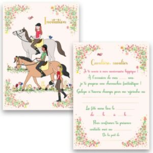 lot-de-8-cartes-invitations-anniversaire-cavalieres-jeuxrevesetjouets-thonon-evian