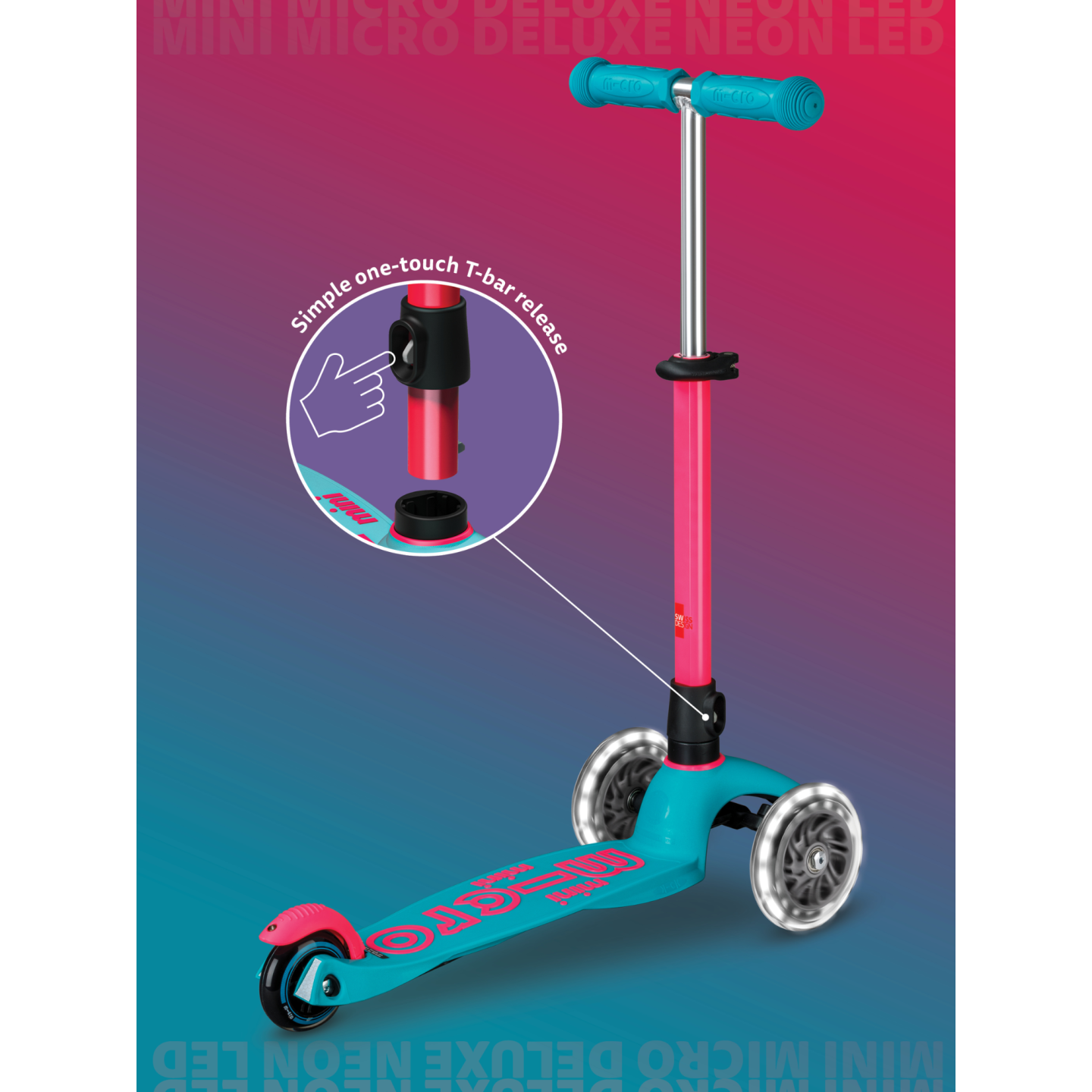Trottinette Mini Micro Deluxe LED - Neon Led Marine Pink - Micro – Image 4