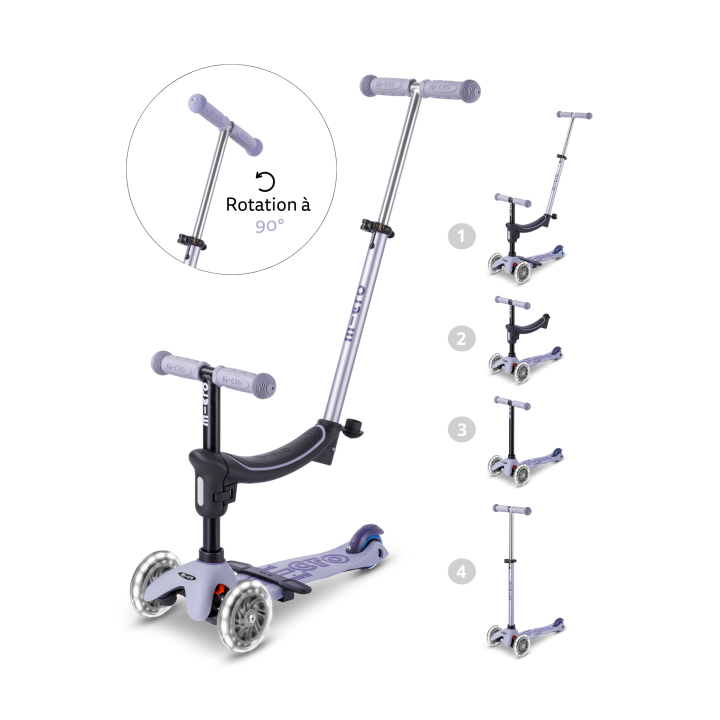 Trottinette Mini2Grow 2.0 LED - Lavande - Micro