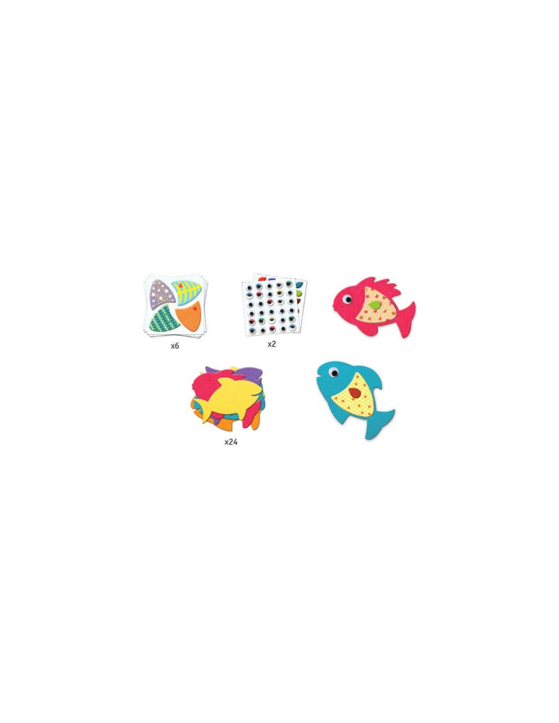 créer avec des gommettes - Jaime les poissons