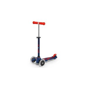Trottinette Mini Deluxe LED - Bleu Marine et Rouge - Micro