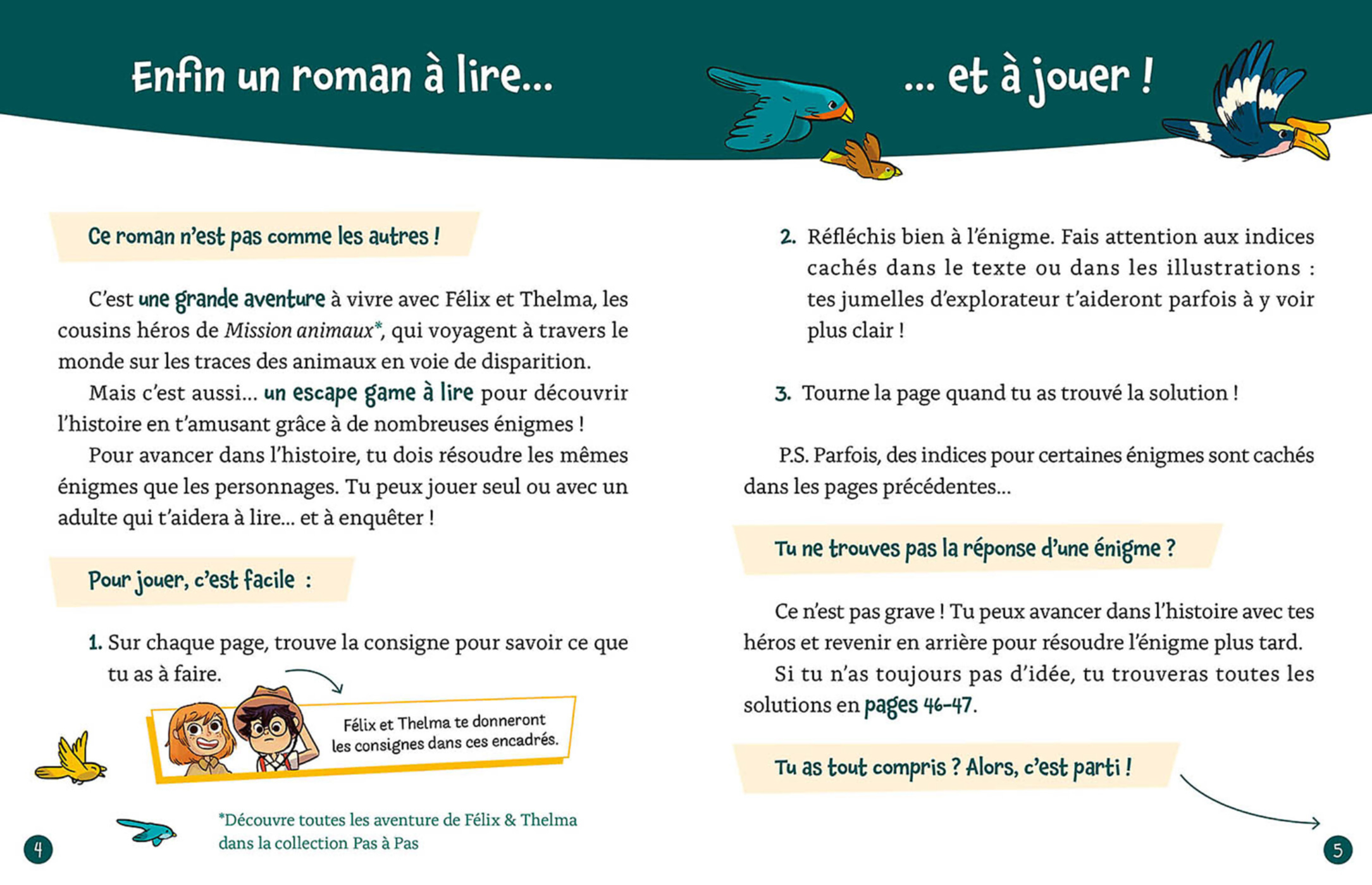 Mon roman énigme - Mission animaux - Auzou