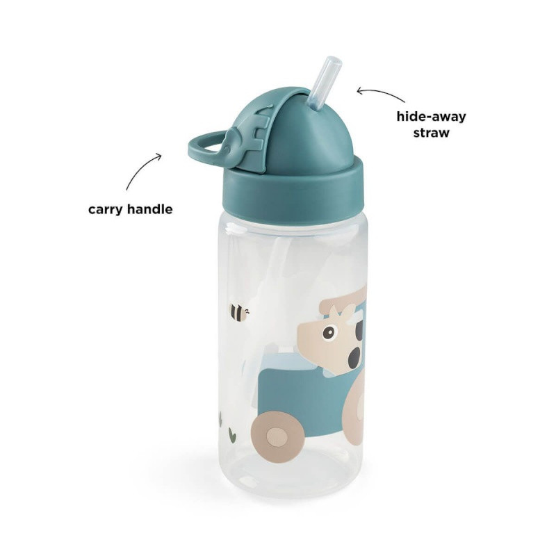 Gourde à paille Tiny trails bleu 350 ml - Done by Deer
