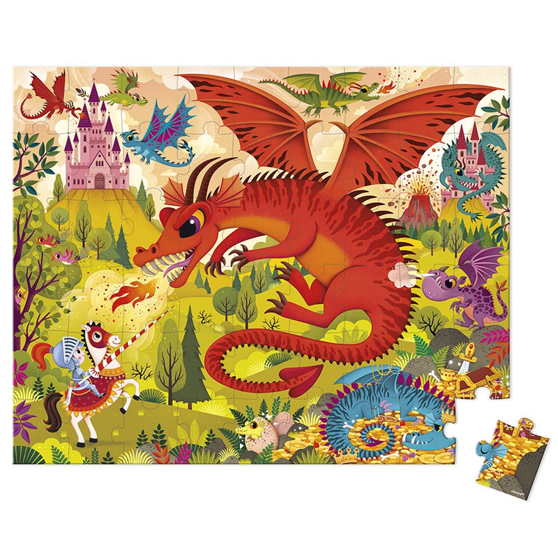 PUZZLE ROYAUME DE DRAGONS - 54 PCS - Janod