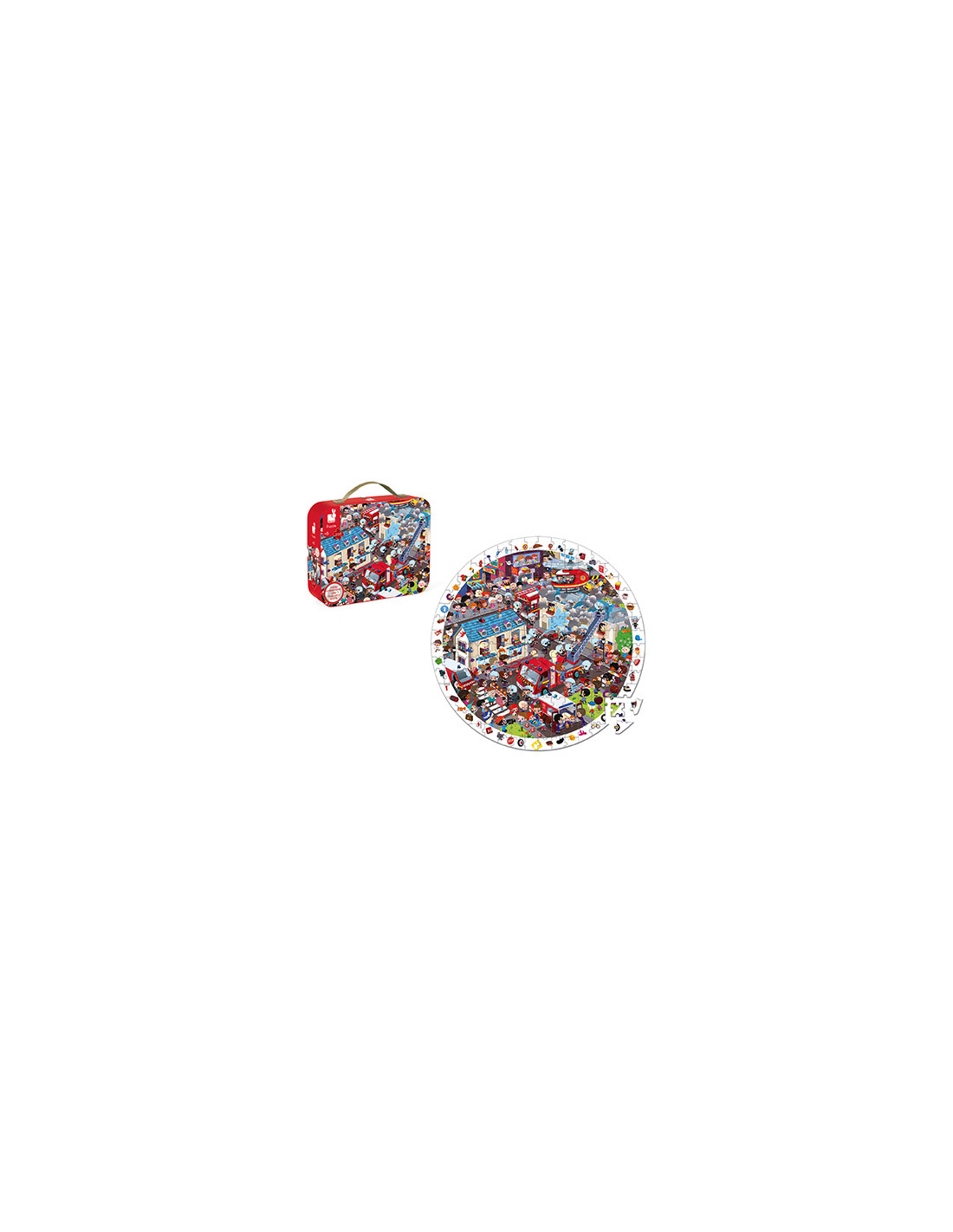 PUZZ OBSERVATION ROND POMPIERS - 208 PCS - Janod